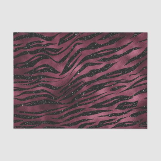 Burgundy Glam Folie Glitter Tijgerstrepen Tissuepapier (Voorkant)