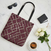 Burgundy Glam Geometric Tote Bag