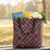 Burgundy Glam Geometric Tote Bag