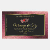 Burgundy Glitter Black Product Labels Cute Ladybug (Voorkant)