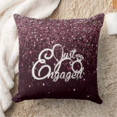 Burgundy Glitter Engagement Romantic Proposal Kussen (Deken)