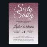 Burgundy Glitter Ombre 60 en Sassy 60th Birthday Kaart<br><div class="desc">Vier het draaien van 60 in stijl met dit moderne 60e verjaardagsontwerp op een bordeauxrode glitterombre-achtergrond, een chique uitnodiging voor de 60e verjaardag die u eenvoudig kunt personaliseren en verzenden voor uw 60e verjaardagsfeest. De woorden sixty en sassy zijn ingesteld met behulp van modern script. Als u hulp of bijpassende...</div>