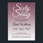 Burgundy Glitter Ombre 60 en Sassy 60th Birthday Kaart<br><div class="desc">Het feest wordt 60 jaar in stijl met dit moderne 60ste verjaardagsontwerp op een glitter ombre achtergrond, een 60ste schitterende verjaardagsuitnodiging die je kunt personaliseren en uitzenden voor de viering van je zestigste verjaardagsfeestje. De woorden zestig en assy worden geplaatst gebruikend modern manuscript. Neem contact met ons op via onze...</div>