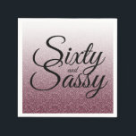 Burgundy Glitter Ombre 60 en Sassy 60th Birthday Servet<br><div class="desc">Het gedenkteken dat 60 jaar oud wordt met dit moderne 60ste verjaardagsontwerp op een grove glitter ombre achtergrond, zijn deze 60ste kinderservetten perfect voor het maken van een geweldige 60ste verjaardag viering. De woorden zestig en sassy worden geplaatst gebruikend elegant modern manuscript. Neem contact met ons op via onze winkel...</div>