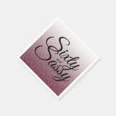 Burgundy Glitter Ombre 60 en Sassy 60th Birthday Servet (Hoek)