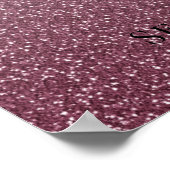 Burgundy Glitter Quinceañera 15th Birthday Welcome Poster (Hoek)