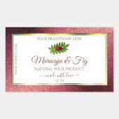 Burgundy Glitter White Product Labels Cute Ladybug (Voorkant)