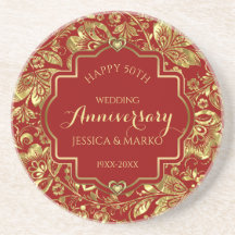 Burgundy & Gold 50th Wedding Jubileum