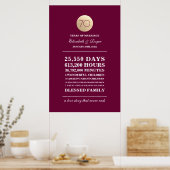 Burgundy Gold 70th Wedding Jubileum Prints (Keuken)