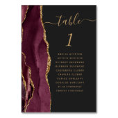 Burgundy Gold Agate Dark Wedding Kaart (Voorkant)