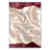 Burgundy Gold Agate Ivory Silk Wedding Kaart (Voorkant)