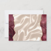 Burgundy Gold Agate Ivory Silk Wedding RSVP Kaartje (Achterkant)