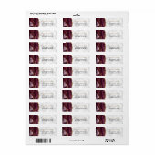 Burgundy Gold Agate Marble Return Label (Full Sheet)