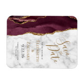 Burgundy Gold Agate Marble Save the Date Magneet (Horizontaal)