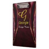 Burgundy & Gold Agate Waterverf Klembord (Links)