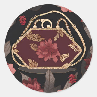 Burgundy Gold AI art  Ronde Sticker