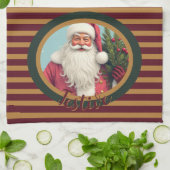 Burgundy gold and dark green theedoek (Gevouwen)