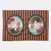 Burgundy gold and dark green theedoek (Horizontaal)