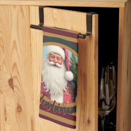 Burgundy gold and dark green theedoek