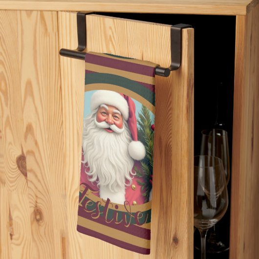 Burgundy gold and dark green theedoek (Derde Gevouwen)