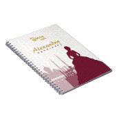 Burgundy & Gold Arabian Quinceañera Notitieboek (Rechterzijde)