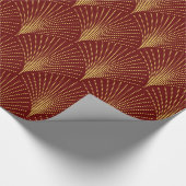 Burgundy & Gold Art-Deco Seamless Pattern Cadeaupapier (Hoek)