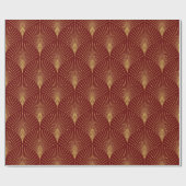 Burgundy & Gold Art-Deco Seamless Pattern Cadeaupapier (Vlak)