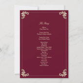 Burgundy Gold Baroque Wedding Ceremony Program (Achterkant)
