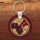Burgundy Gold Black Cheer Sleutelhangers, speciaal Sleutelhanger (Achterkant)