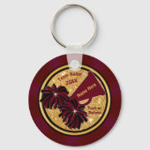 Burgundy Gold Black Cheer Sleutelhangers, speciaal Sleutelhanger (Achterkant)