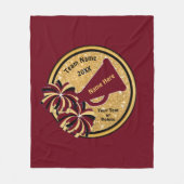 Burgundy Gold Black - Speciaal gepersonaliseerde k Fleece Deken (Voorkant)