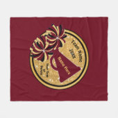 Burgundy Gold Black - Speciaal gepersonaliseerde k Fleece Deken (Voorkant (Horizontaal))