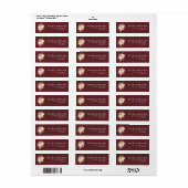 burgundy gold blush floral address etiket (Full Sheet)