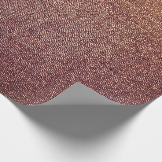 Burgundy Gold Blush Maroon Linen Burlap Rustic Cadeaupapier (Hoek)