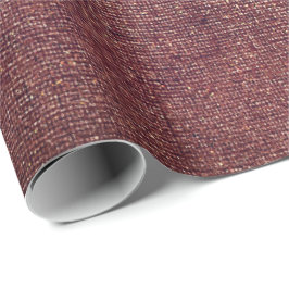 Burgundy Gold Blush Maroon Linen Burlap Rustic Cadeaupapier