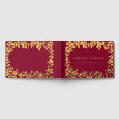Burgundy gold botanical wedding gastenboek (Volledig)