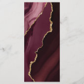 Burgundy Gold Calligraphy Wedding Menu (Achterkant)