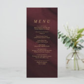 Burgundy & Gold Calligraphy Wedding Menu (Staand voorkant)