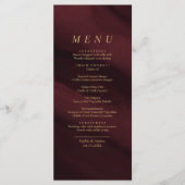 Burgundy & Gold Calligraphy Wedding Menu (Voorkant)
