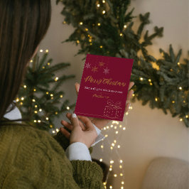 Burgundy & Gold Christian Christmas Card Matt 1:21 Feestdagenkaart