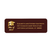 Burgundy | Gold Class of 2026 Graduation Cap Label (Voorkant)