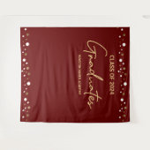 Burgundy Gold Class van 2024 afstudeerbackdrop Wandkleed (Voorkant (horizontaal))