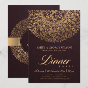 BURGUNDY GOLD CLASSIC  MANDALA DINNER PARTY KAART