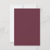 Burgundy Gold Confetti RSVP Wedding Response Meal (Achterkant)