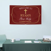 Burgundy Gold Cross 1st Heilige Communauteit Welko Spandoek (Beurs)