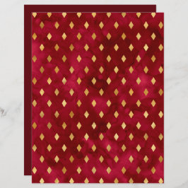 Burgundy Gold Diamond Patroonpapier