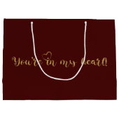 Burgundy & Gold elegant glitter luxe Groot Cadeauzakje (Achterkant)