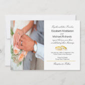 Burgundy Gold Elegant Photo Weddenschap Kaart (Voorkant)