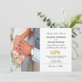 Burgundy Gold Elegant Photo Weddenschap Kaart (Staand voorkant)