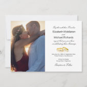 Burgundy Gold Elegant Wedding Photo Uitnodiging (Voorkant)